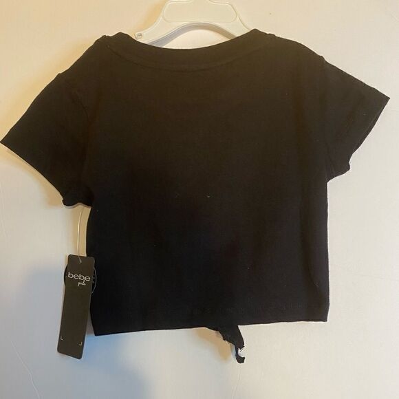 🛍Toddler BeBe Girls Rhinestone Black Logo knot -Front Top- - Picture 11 of 13